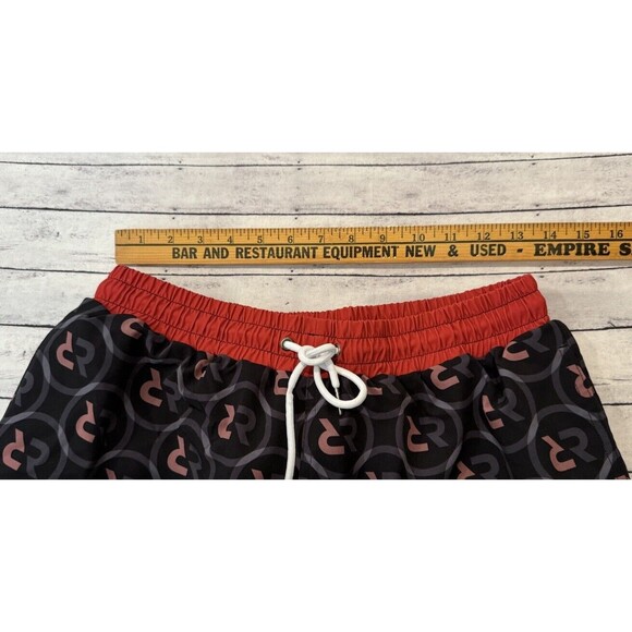 SLUNKS Mens Volleyball Lined Shorts Sz M Red Rock Logo Pattern Beach Gym Workout - Picture 9 of 16